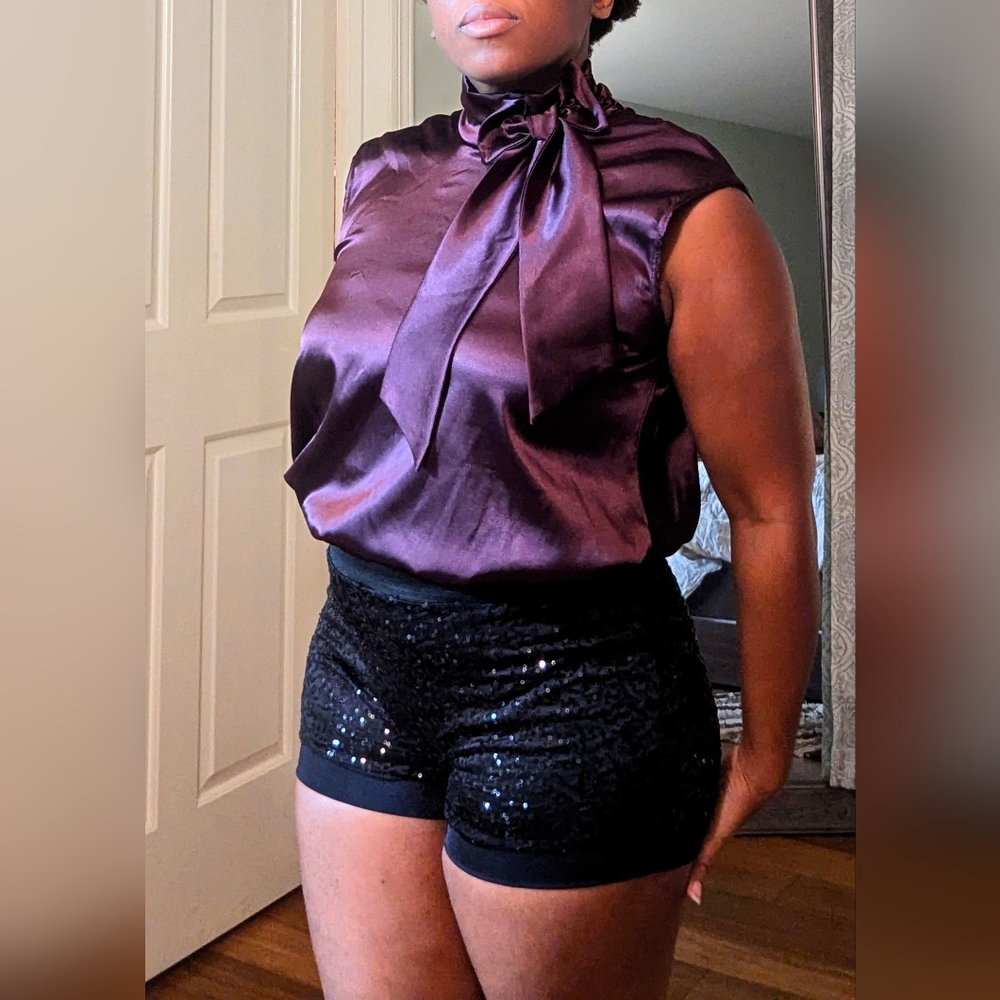 Sexy satin and sequin romper